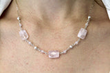 Rose Quartz and Sterling Silver Necklace