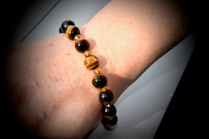 8.5" Tiger's Eye and Citrine Bracelet