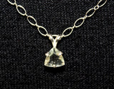 Adjustable 16"-20" Green Amethyst Trillion Pendant Necklace Set in Solid Sterlin