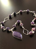 19” Charoite Diamond accent Necklace