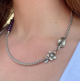 Amethyst with stainless steel