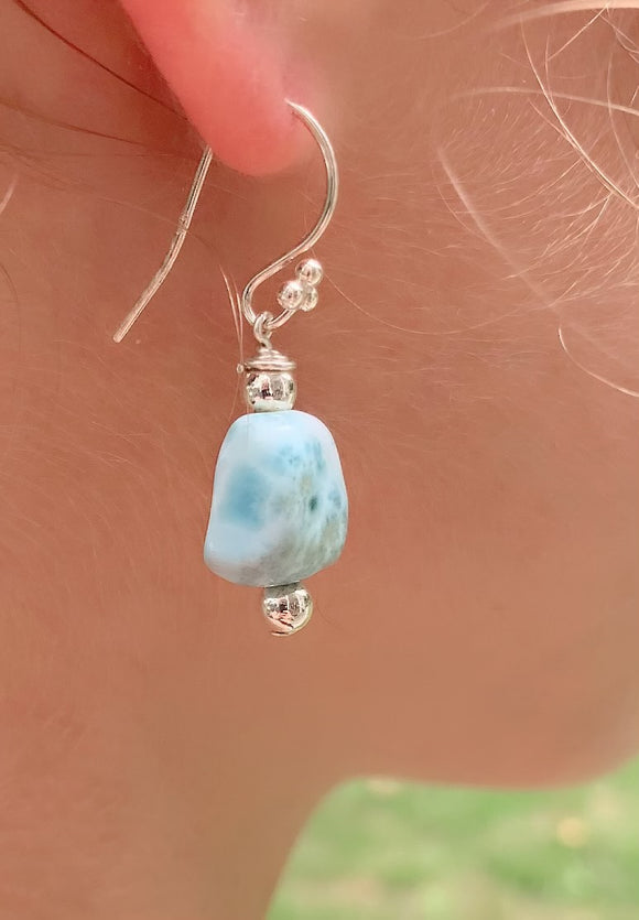 Larimar Nugget Earrings