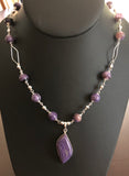 19” Charoite Diamond accent Necklace