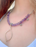 Amethyst with stainless steel