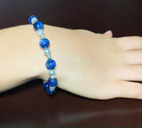 Kyanite, Silver, & Pearl Bracelet