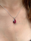 Pink Tourmaline Teardrop Necklace