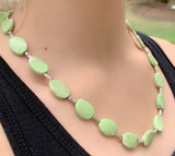 19" Lemon Chrysoprase Necklace