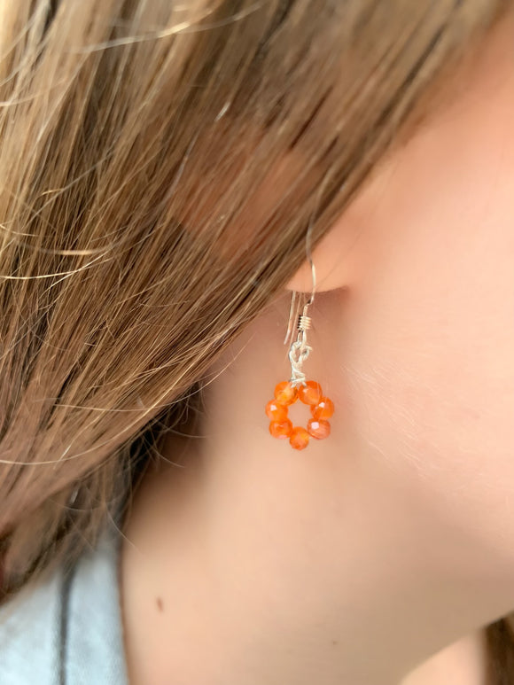 Carnelian circle earrings