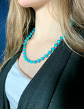 Turquoise and red coral necklace