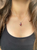 Pink Tourmaline Teardrop Necklace