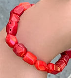 7” Red Coral Stretch Bracelet