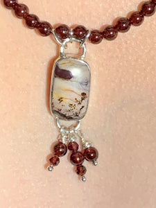 Garnet & Moss Agate Necklace