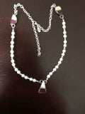 Shell, Pearl, and Sterling Silver Necklace