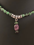 18” Ruby Zoisite with Tibetan Silver Necklace